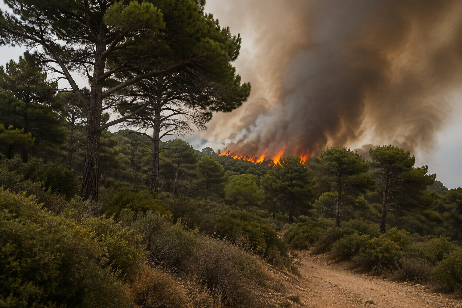Illustrative wildfire scenario